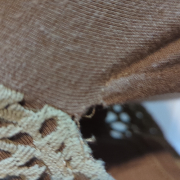 Alya Khaki Crochet Racerback Tank Size Medium - Picture 3 of 4